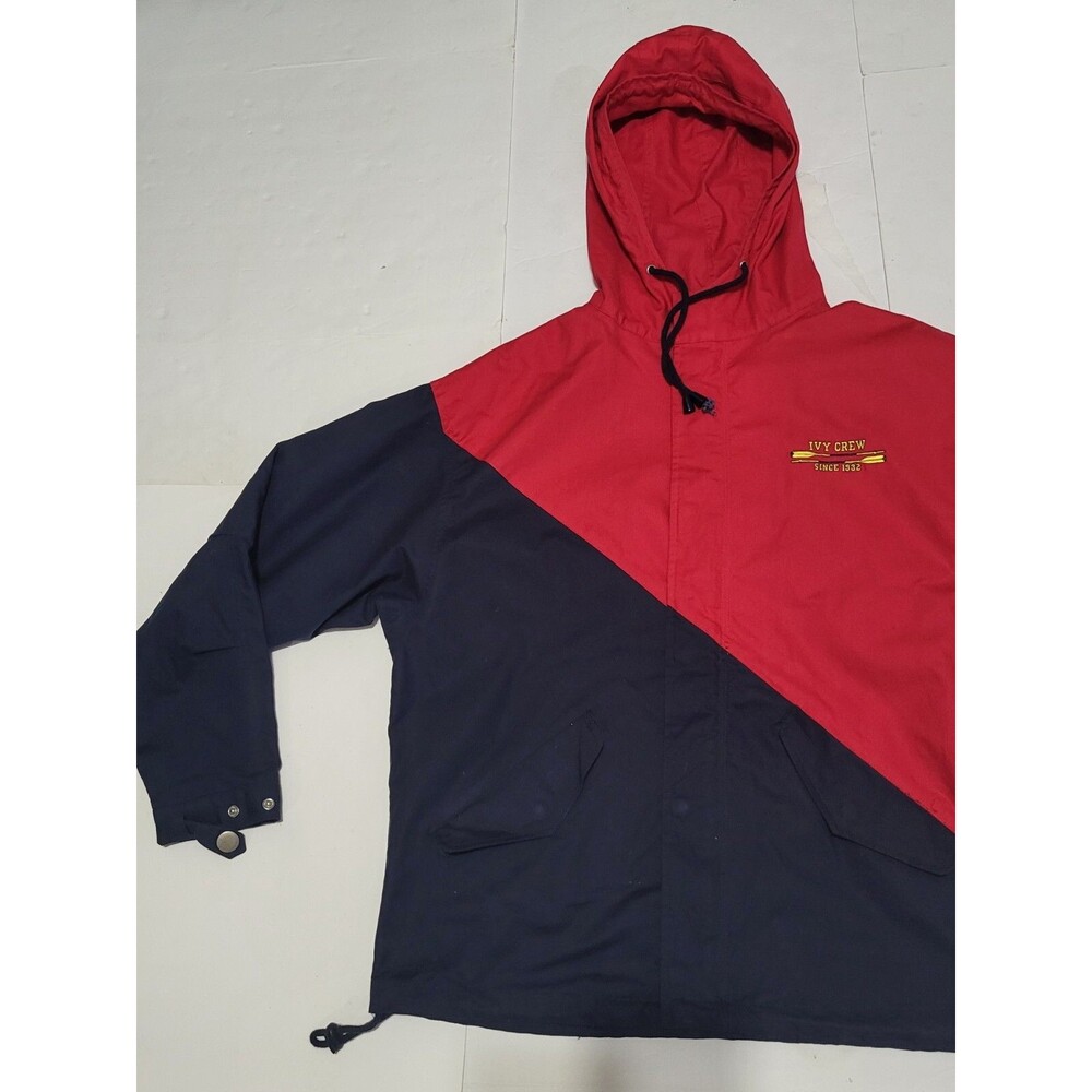 (#C) Vintage Ivy Crew Explorer Windbreaker Size Men's Small Red/ Blue